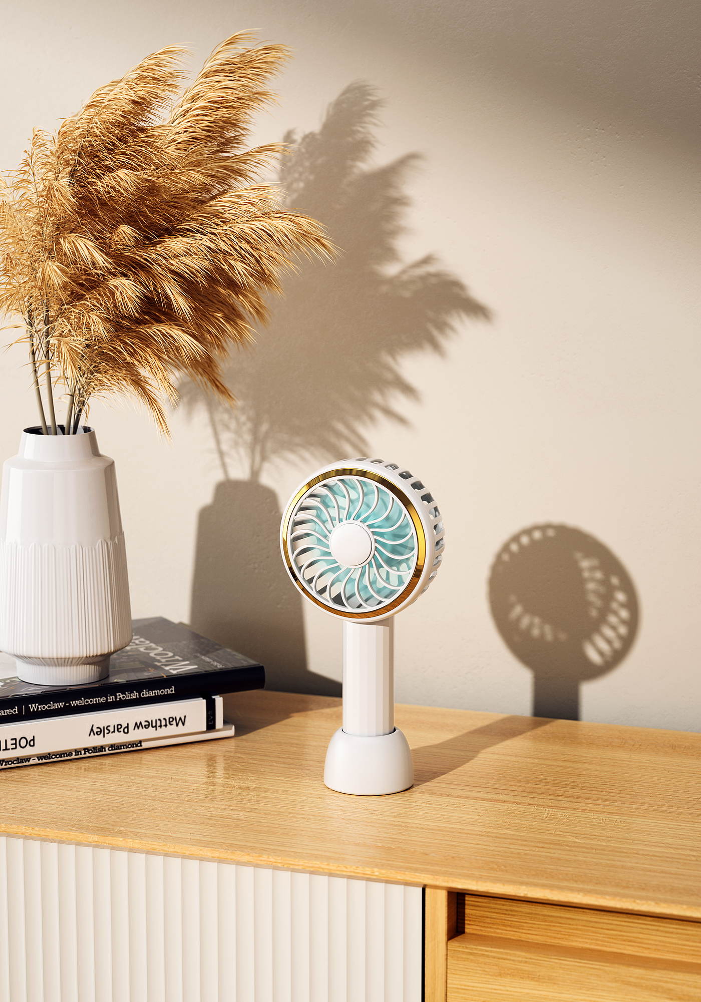 Product rendering，Product modeling，Small fan，Handheld fan，