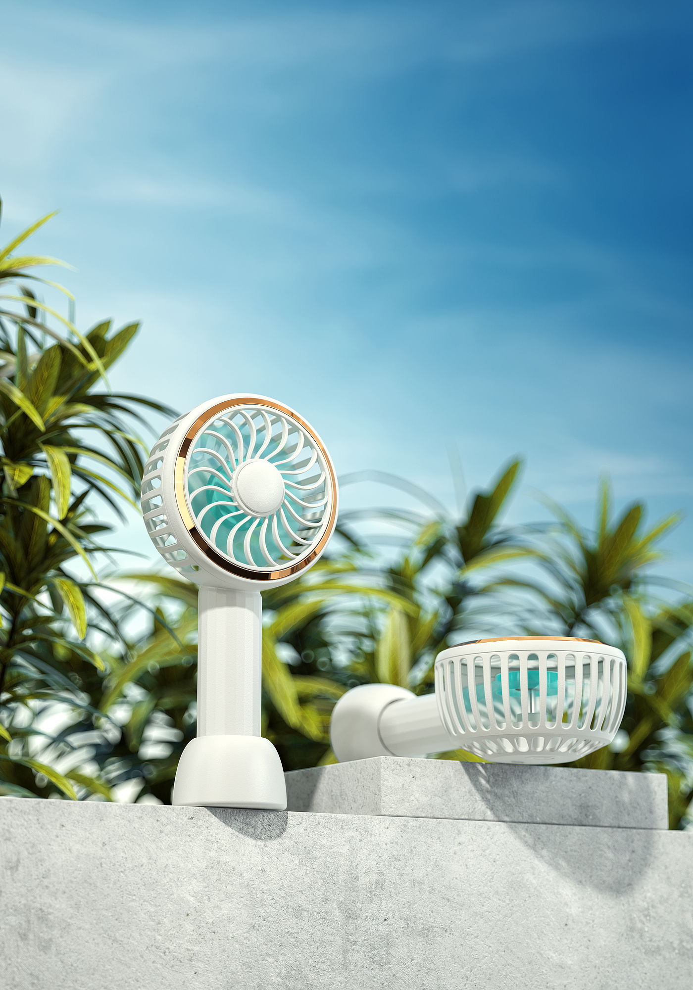 Product rendering，Product modeling，Small fan，Handheld fan，