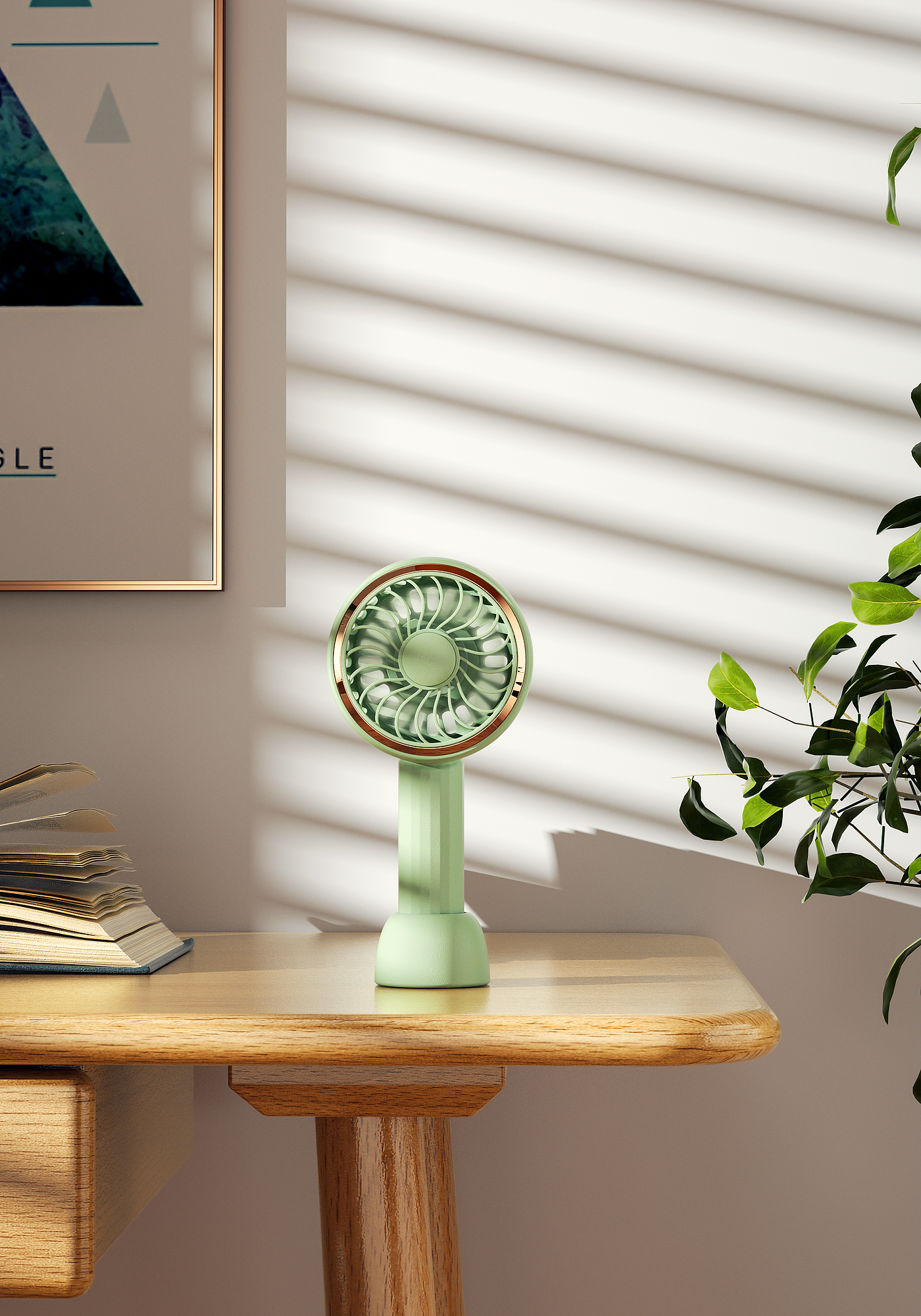 Product rendering，Product modeling，Small fan，Handheld fan，