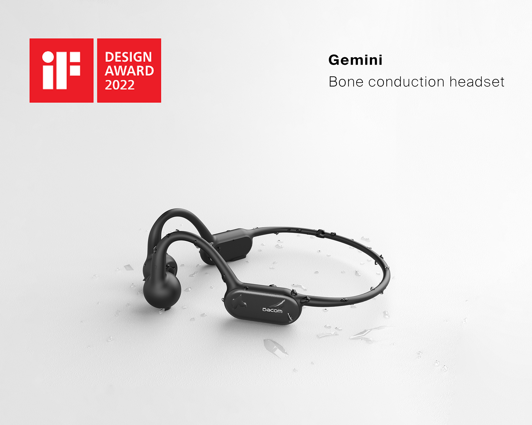 product design，industrial design，Industrial product design，If design award，Design Award，Bone conduction earphone，Innovative design，headset，