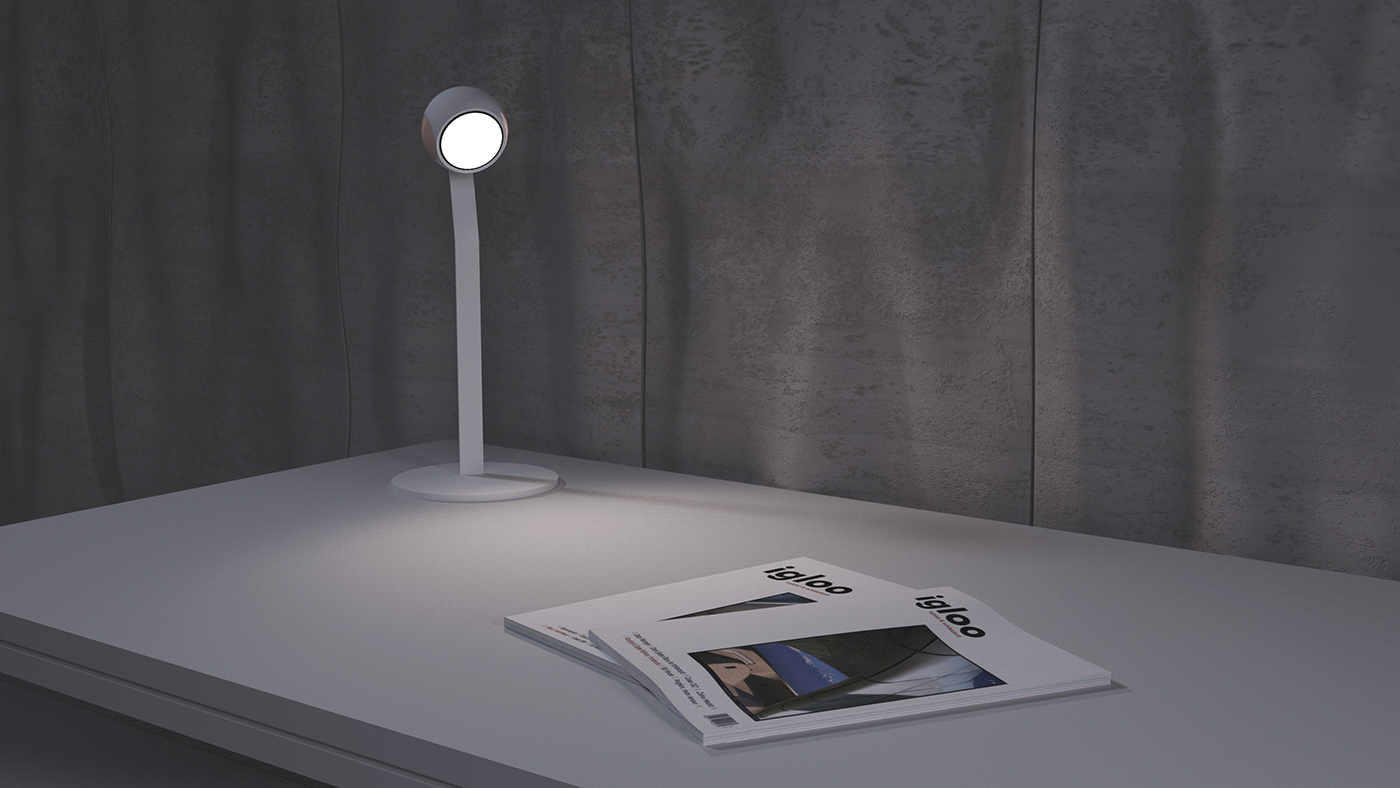 Yana Esakova，Table Lamps，Desk lamp，product design，Rotatable design，Gesture control，