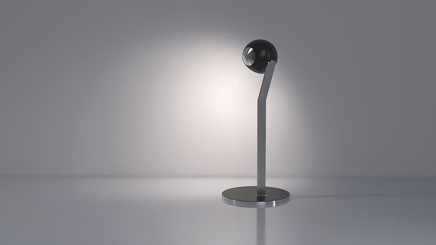 Yana Esakova，Table Lamps，台灯，产品设计，可旋转设计，手势控制，