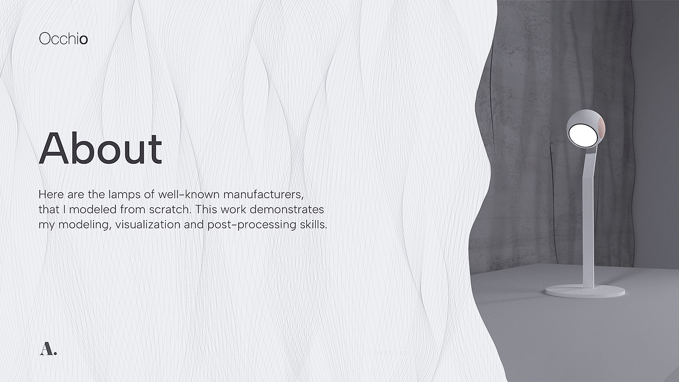 Yana Esakova，Table Lamps，Desk lamp，product design，Rotatable design，Gesture control，