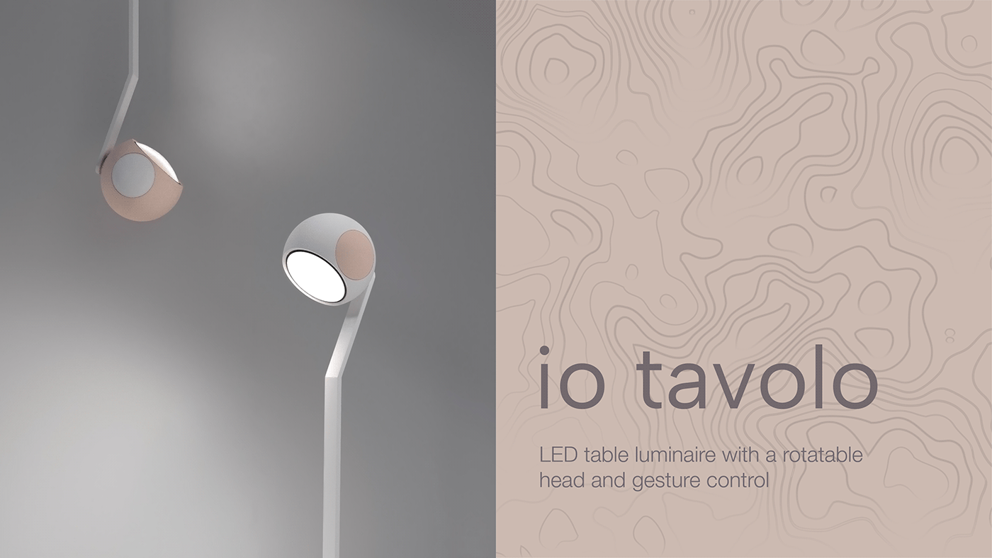 Yana Esakova，Table Lamps，Desk lamp，product design，Rotatable design，Gesture control，