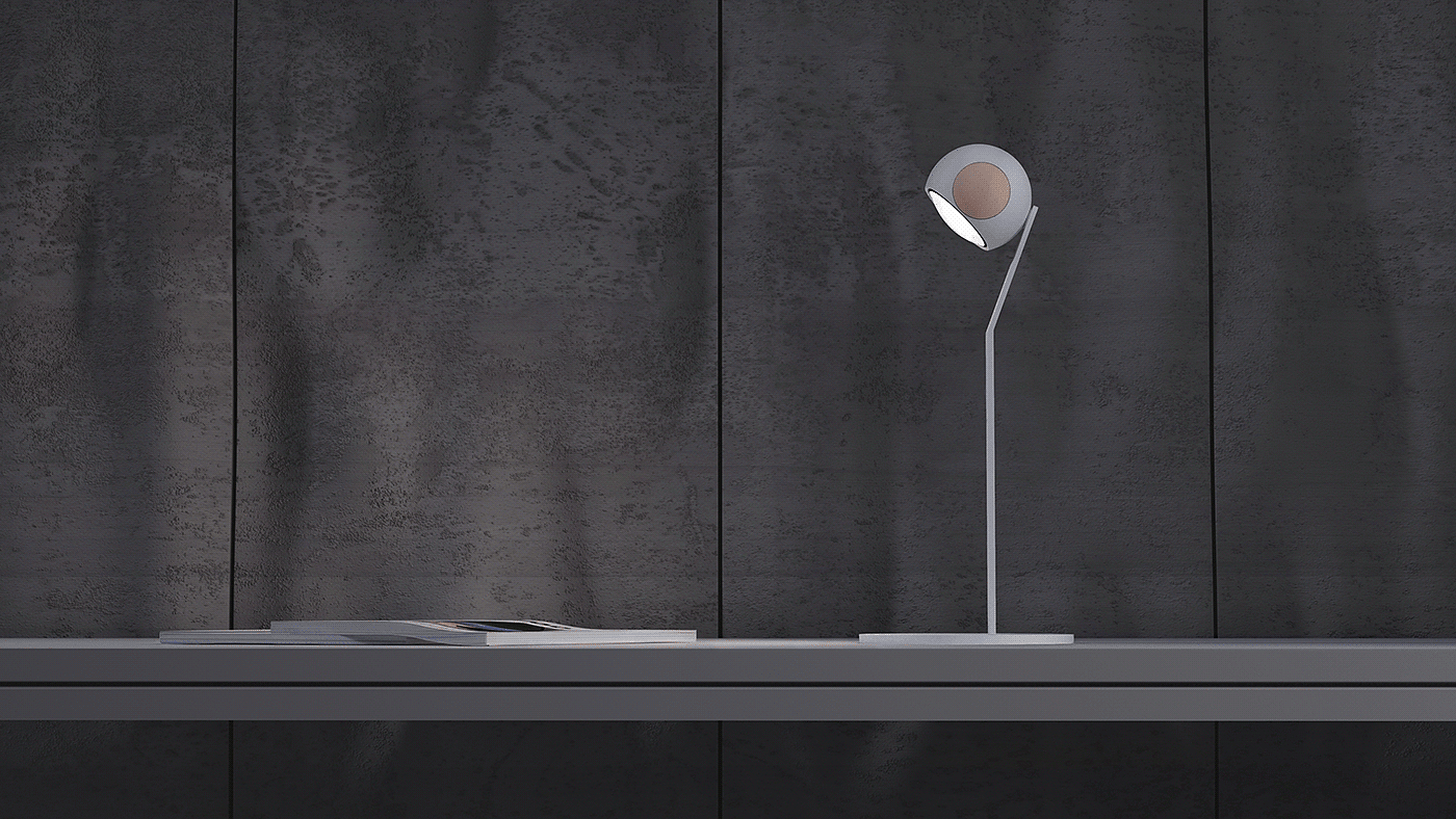 Yana Esakova，Table Lamps，Desk lamp，product design，Rotatable design，Gesture control，