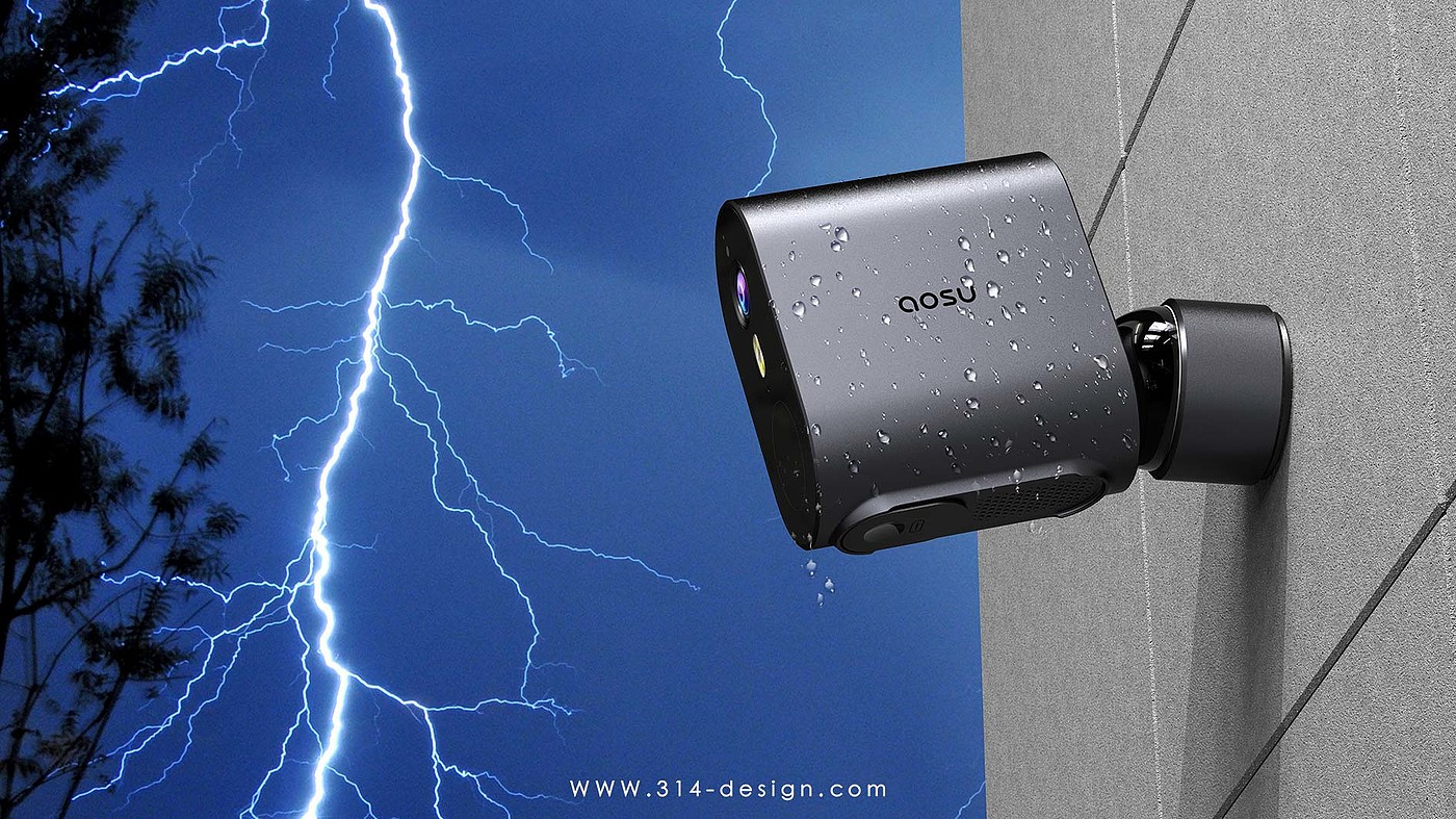 camera，Home Security ，monitor，Three points and one thought industrial design，
