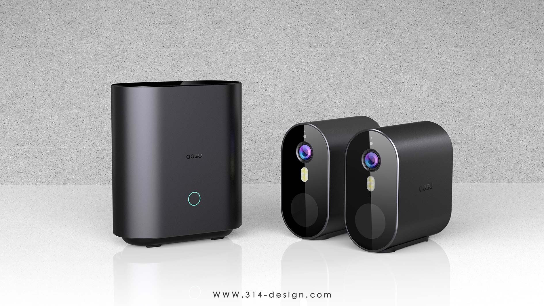 camera，Home Security ，monitor，Three points and one thought industrial design，