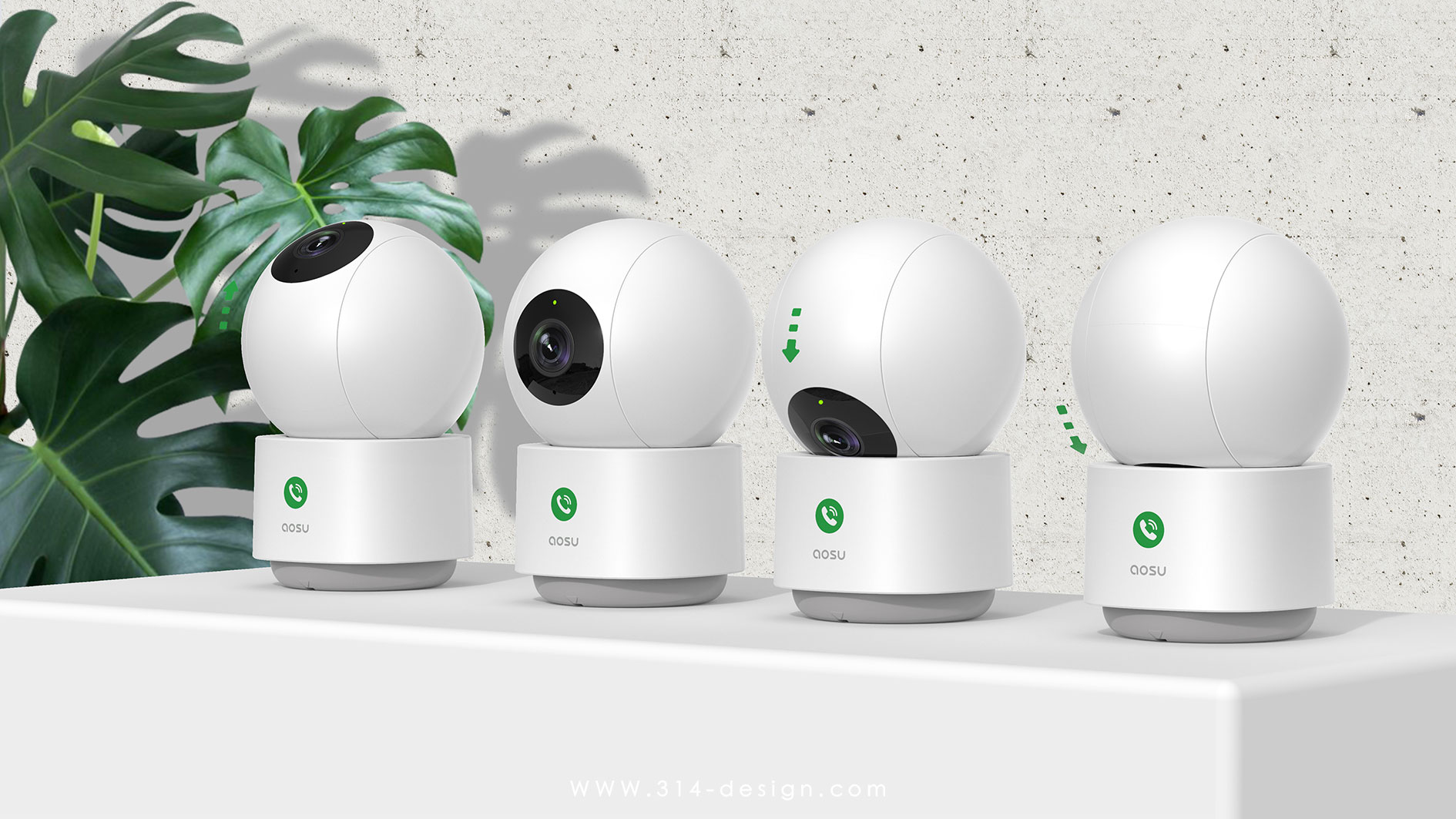 camera，monitor，Home Security ，Three points and one thought industrial design，