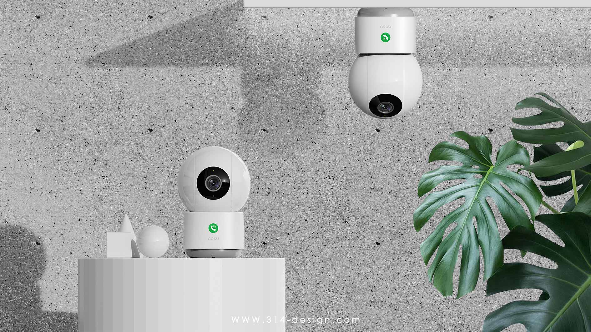 camera，monitor，Home Security ，Three points and one thought industrial design，