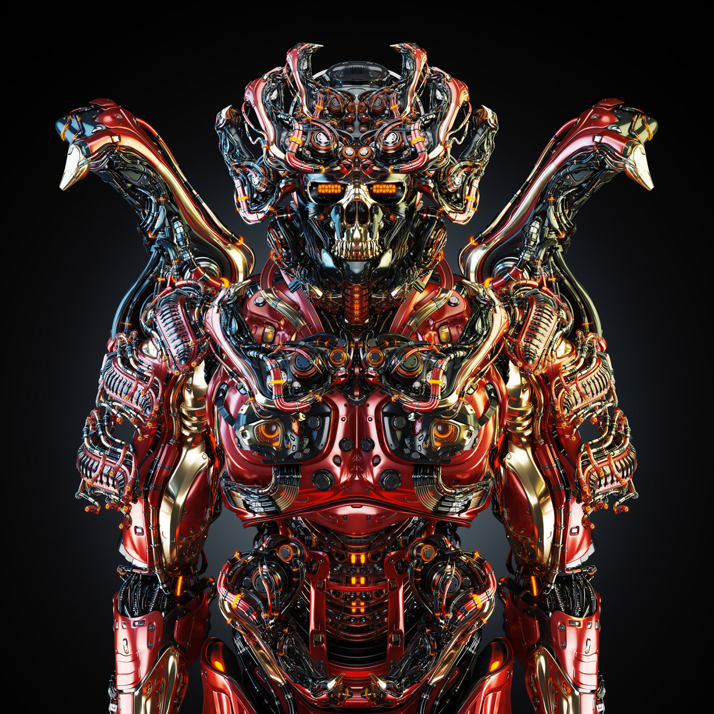 NFT，Futurist，robot，human skeleton，