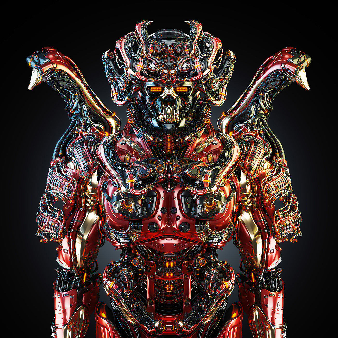 NFT，Futurist，robot，human skeleton，