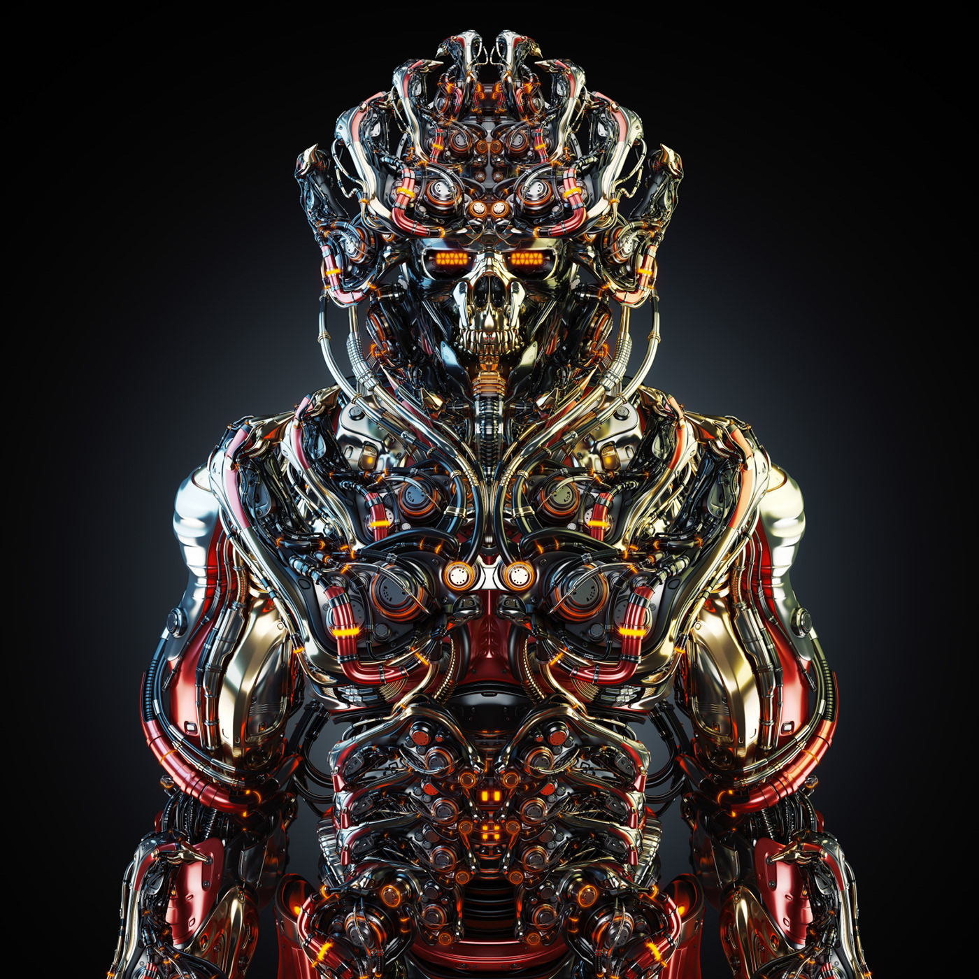 NFT，Futurist，robot，human skeleton，