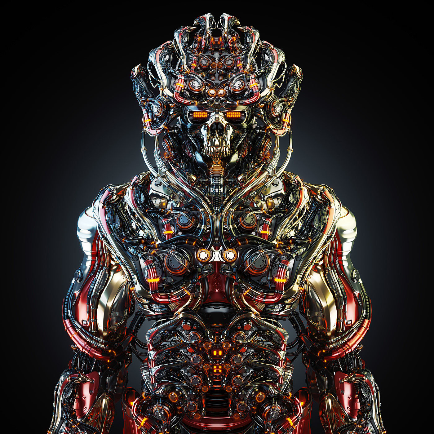 NFT，Futurist，robot，human skeleton，
