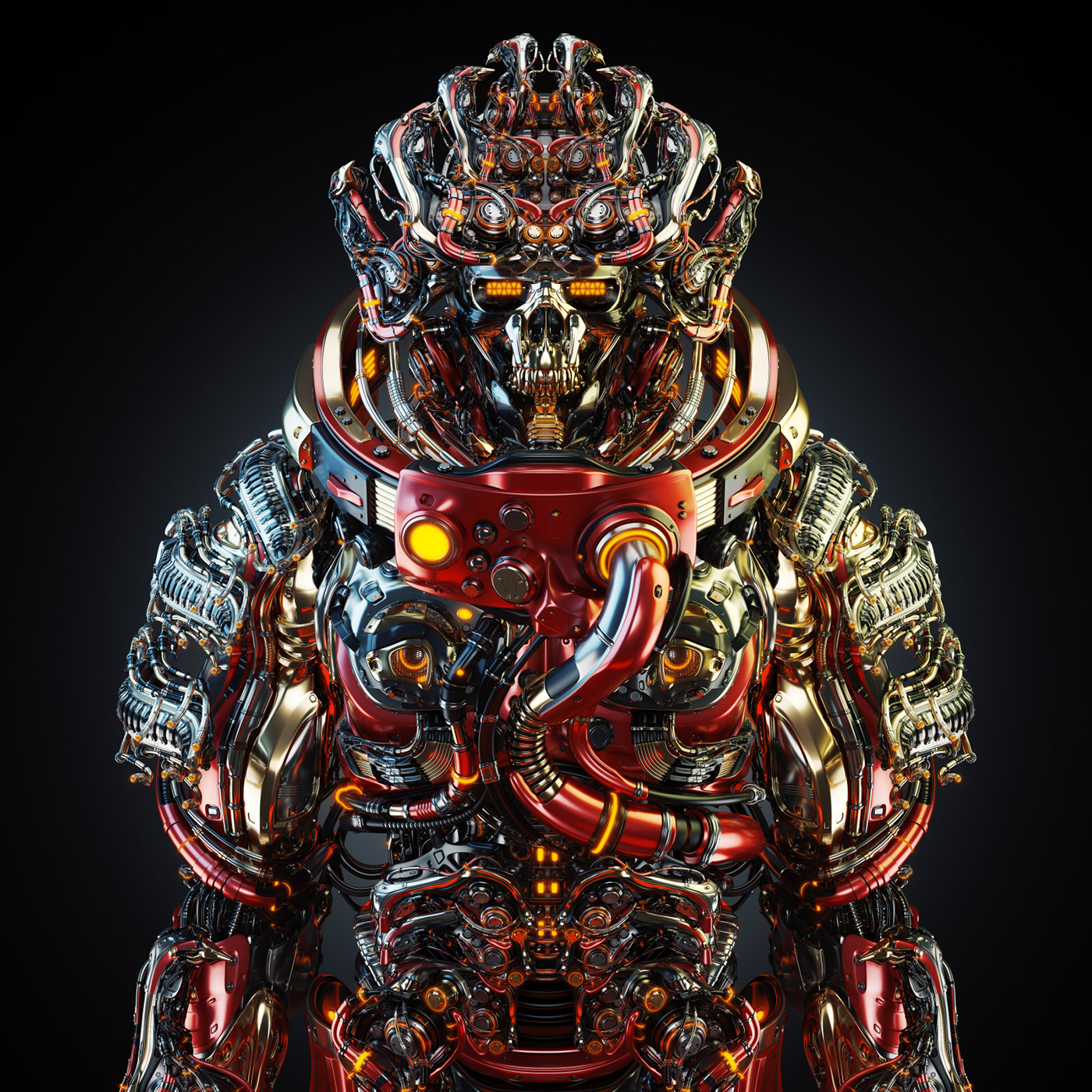 NFT，Futurist，robot，human skeleton，