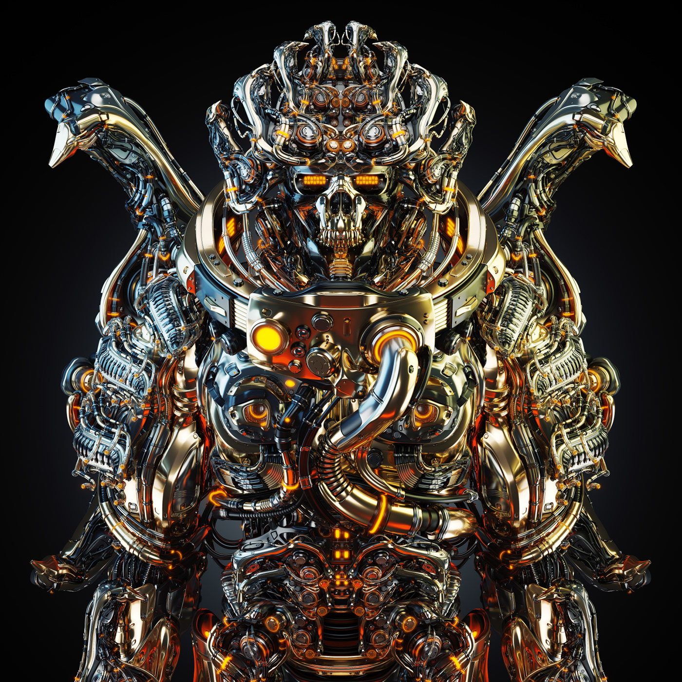 NFT，Futurist，robot，human skeleton，