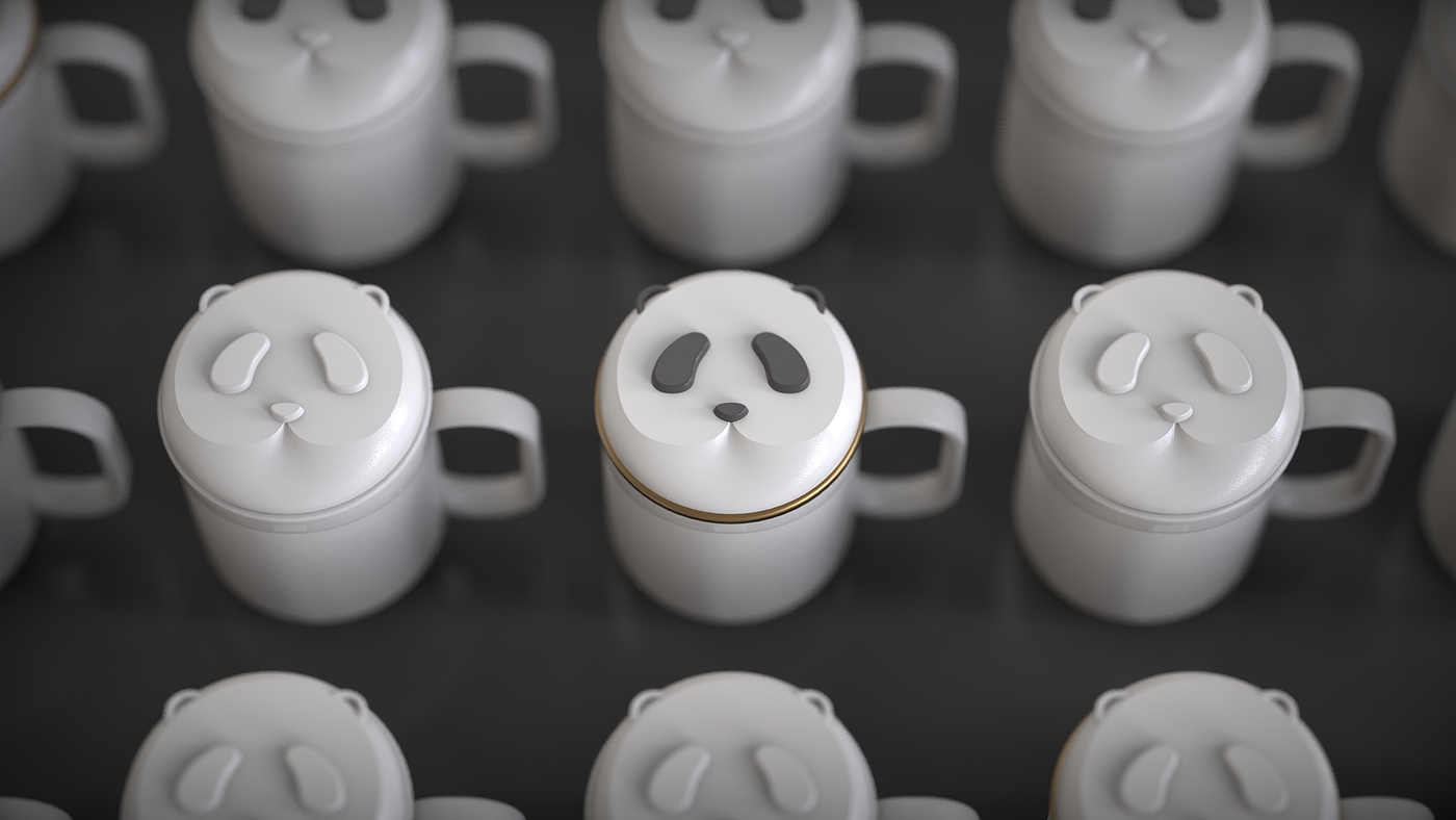 Water cup; Tea cup; Panda; Ceramic cup; Glass; Mug，