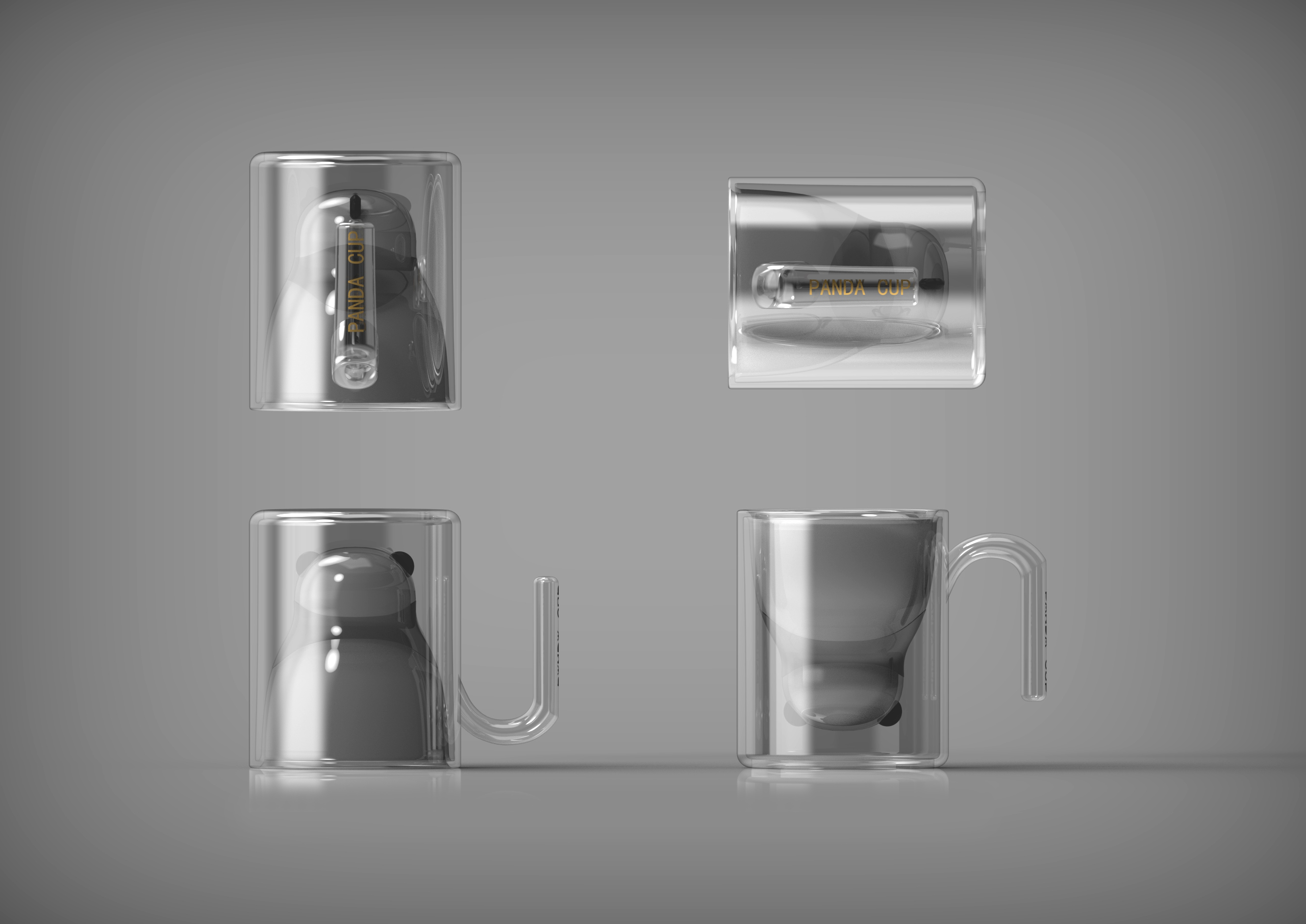 Water cup; Tea cup; Panda; Ceramic cup; Glass; Mug，