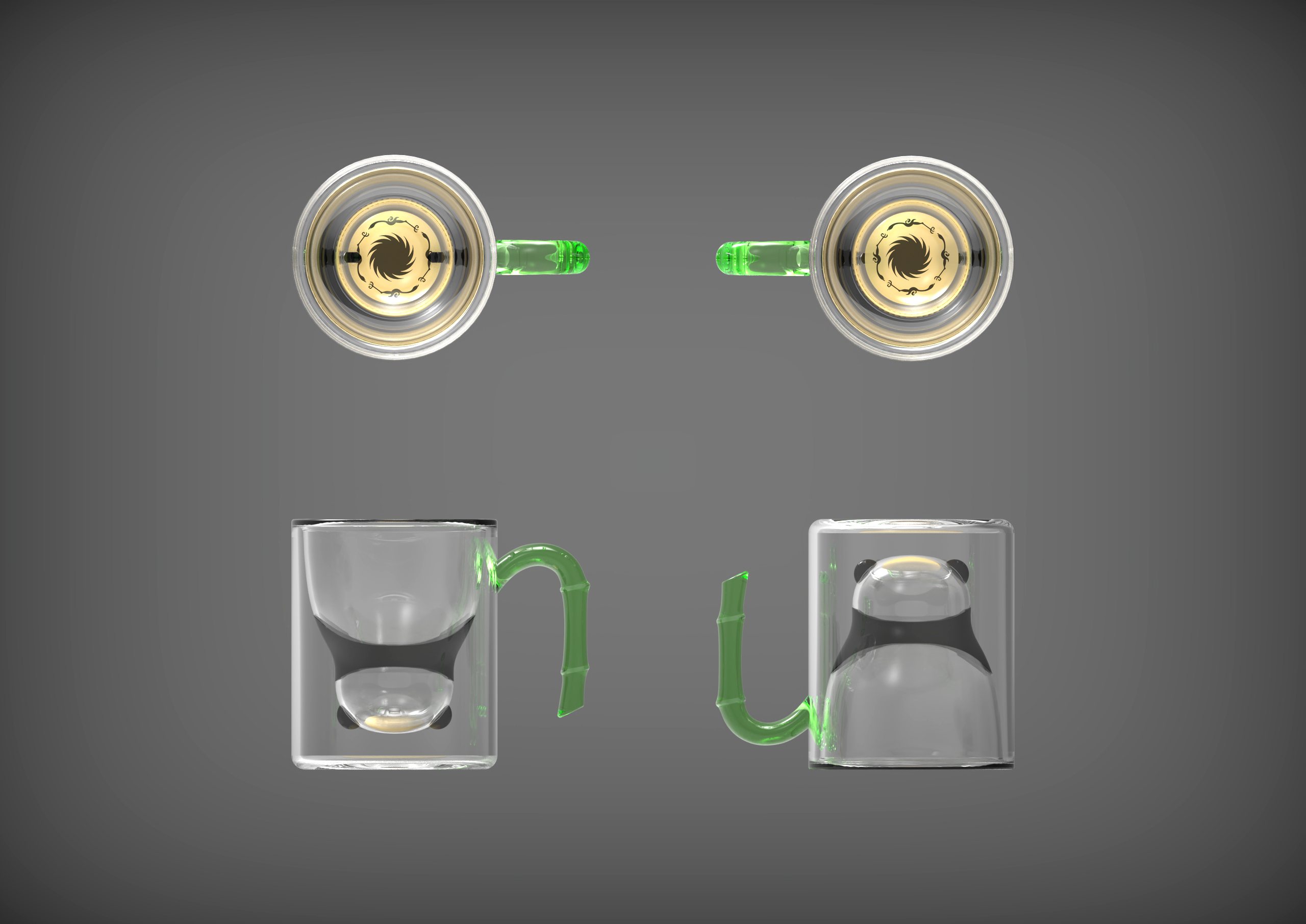 Water cup; Tea cup; Panda; Ceramic cup; Glass; Mug，