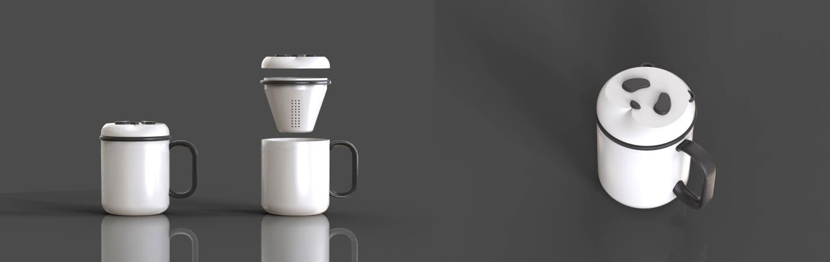 Water cup; Tea cup; Panda; Ceramic cup; Glass; Mug，