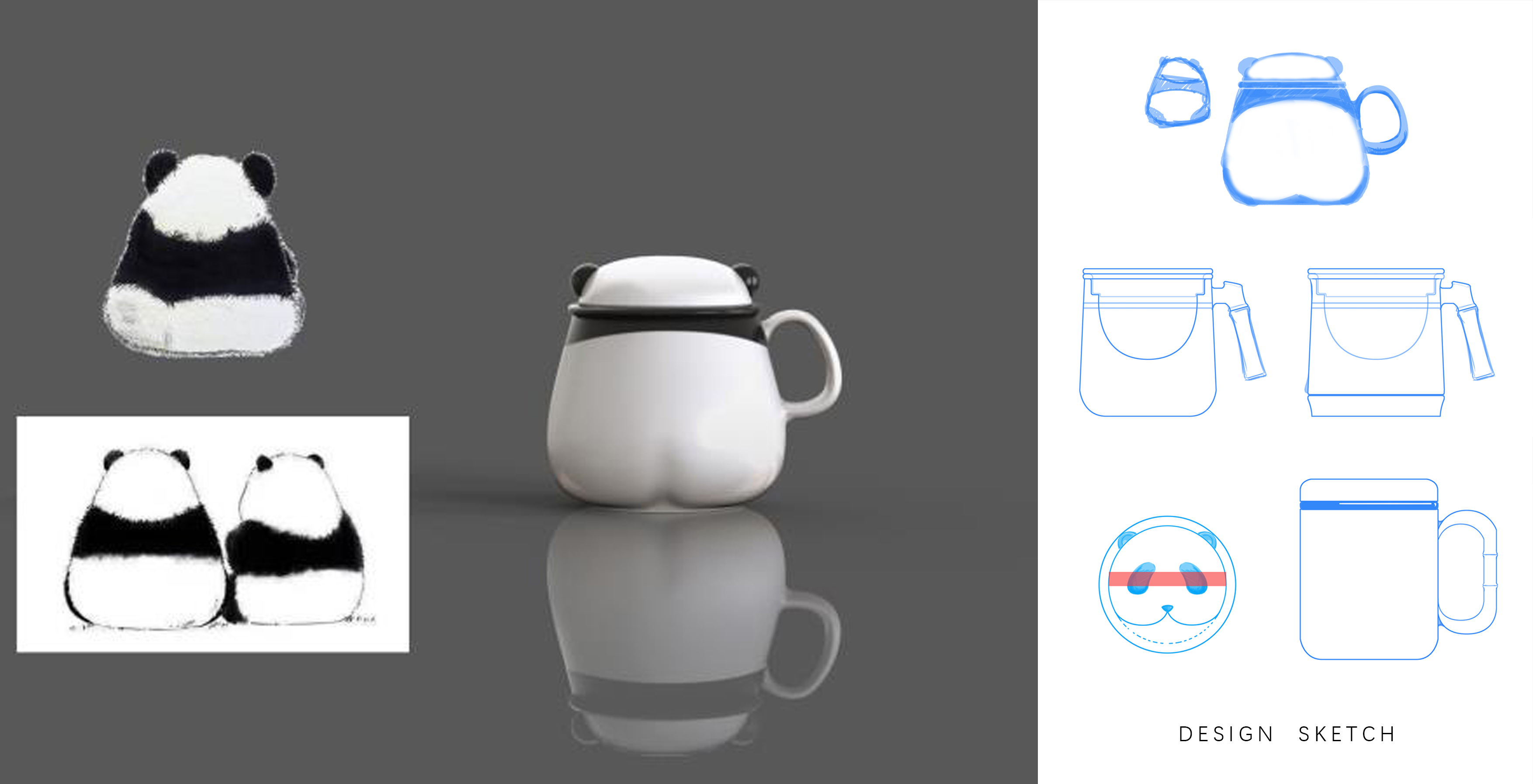 Water cup; Tea cup; Panda; Ceramic cup; Glass; Mug，