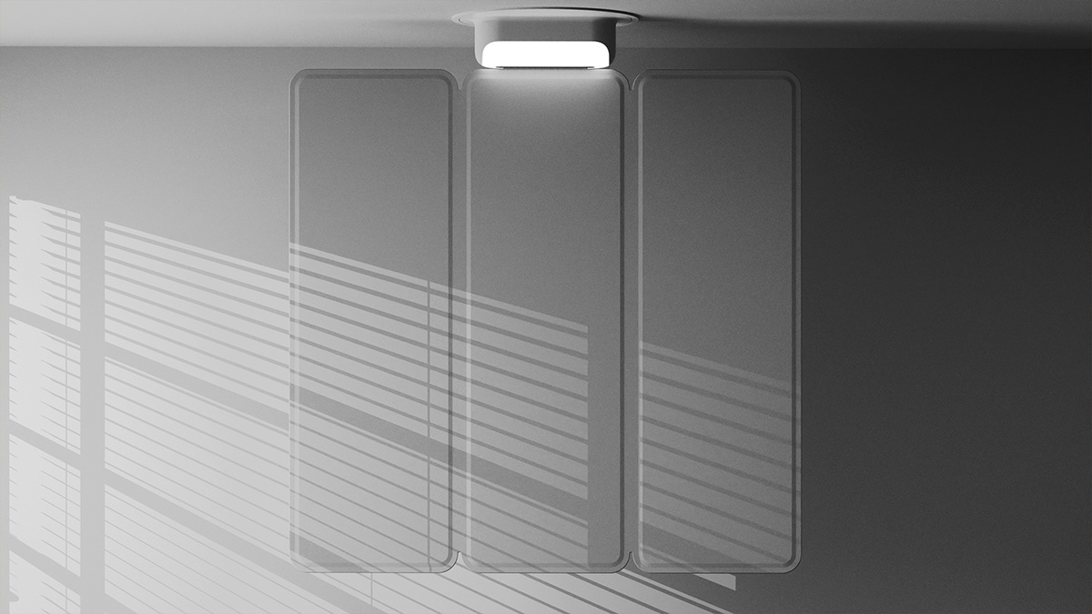 building design，Single room，Interior design，Isolation Hanging Plate，Isolation ceiling，product design，