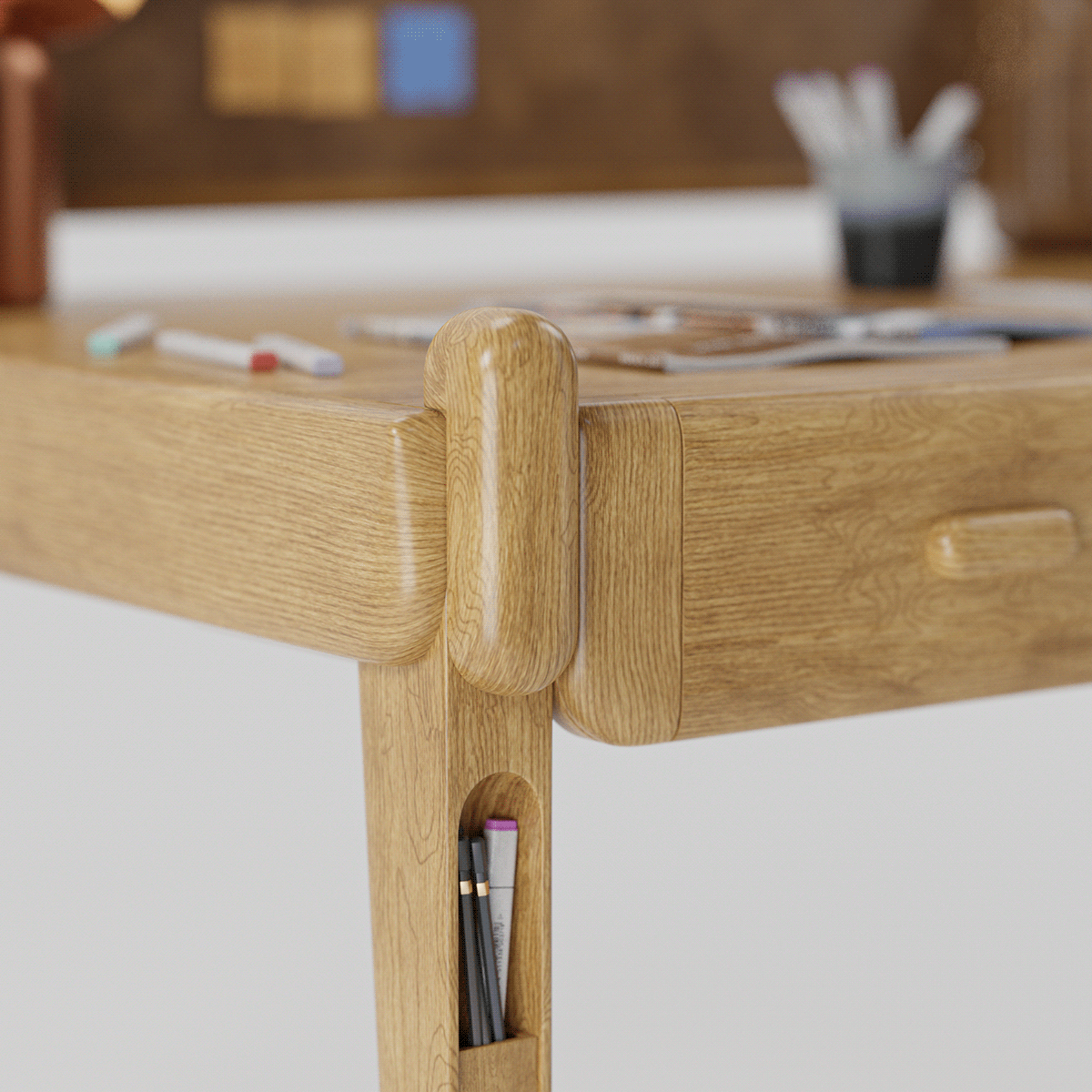 desk，wooden ，Oil level，delicate，Appearance design，