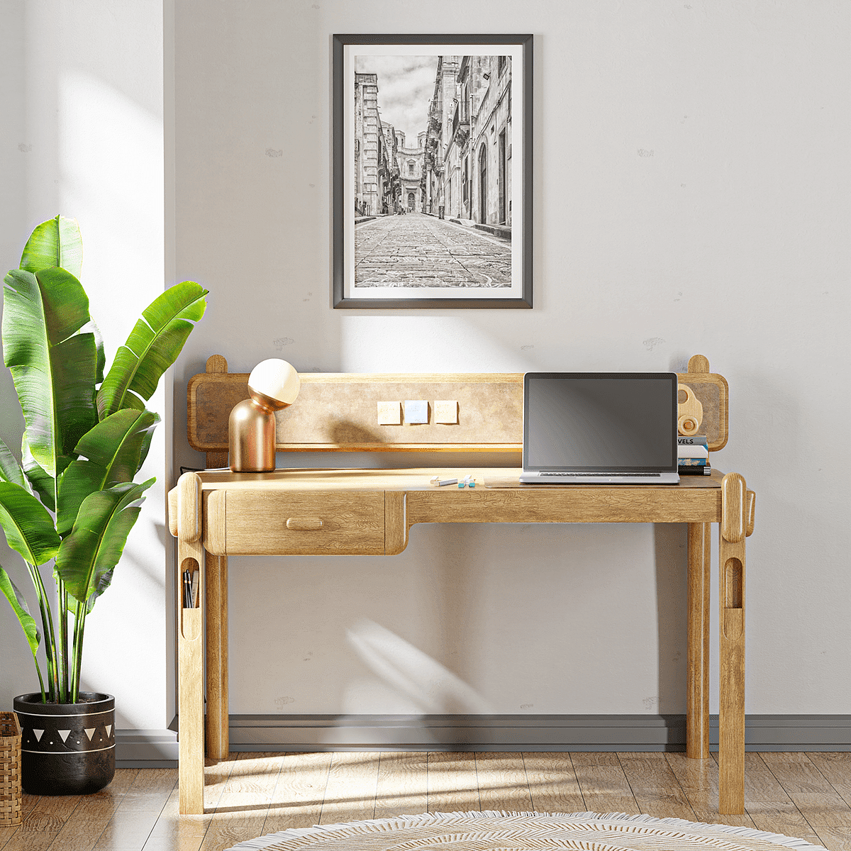 desk，wooden ，Oil level，delicate，Appearance design，