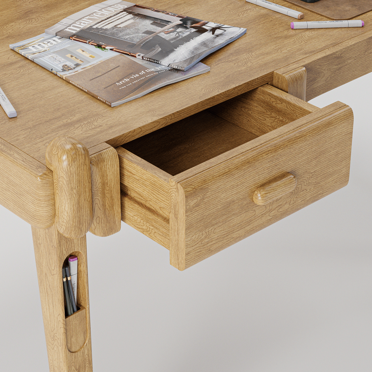 desk，wooden ，Oil level，delicate，Appearance design，