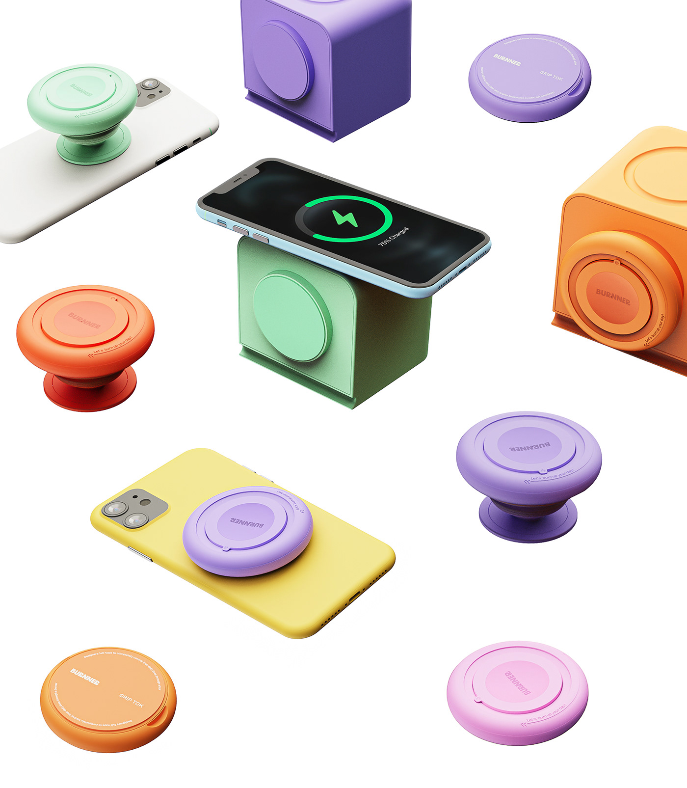 conceptual design，product design，Brand design，BURNNER，Wireless charging，