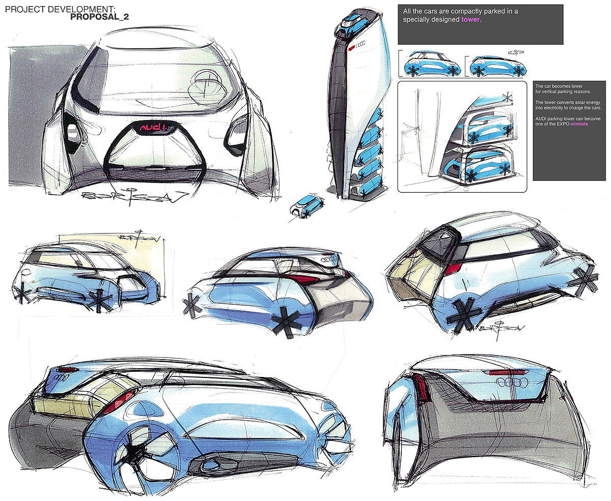 Audi D.U.E.，自动化设计，草图，