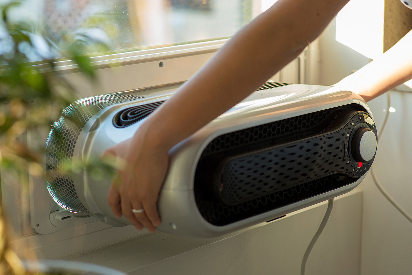 air conditioner，Kapsul，Window hanging type，product design，Appearance design，Delicate，