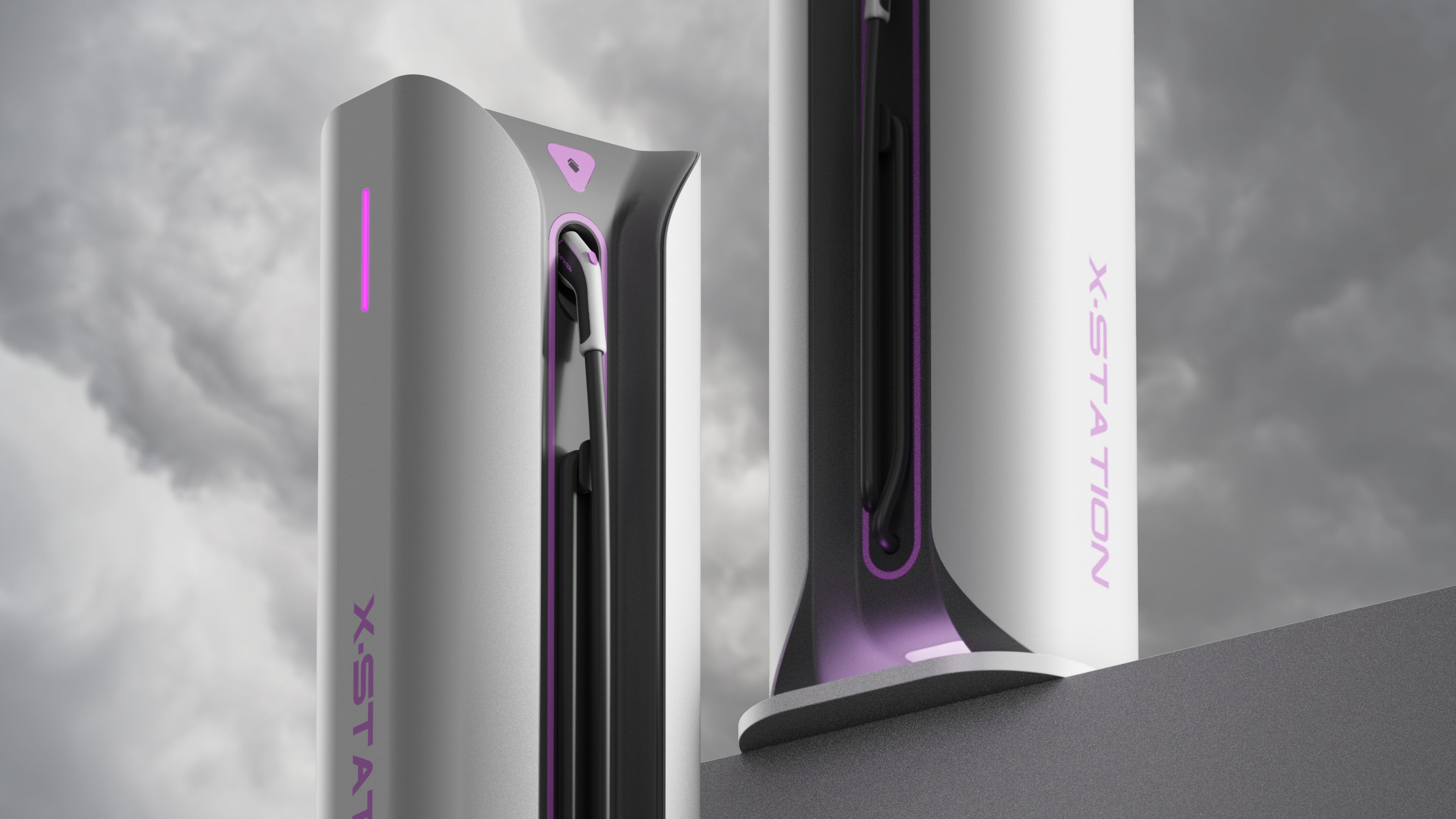 Super charging pile，Simple technology style，conceptual design，Independent project，