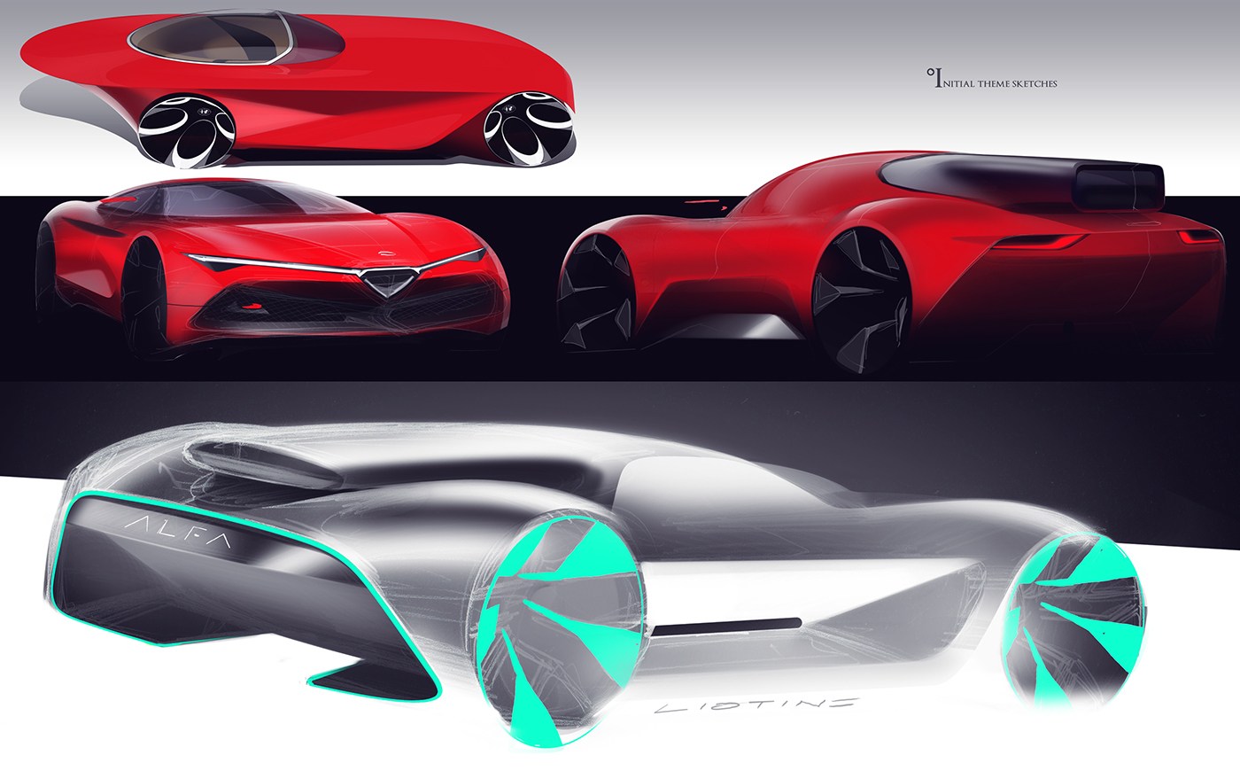 automobile，vehicle，alpha，Hand drawn，sai ，