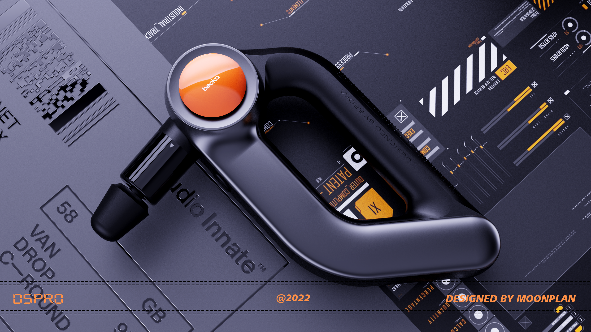 Professional level，Fascia gun，Sense of future，motion，