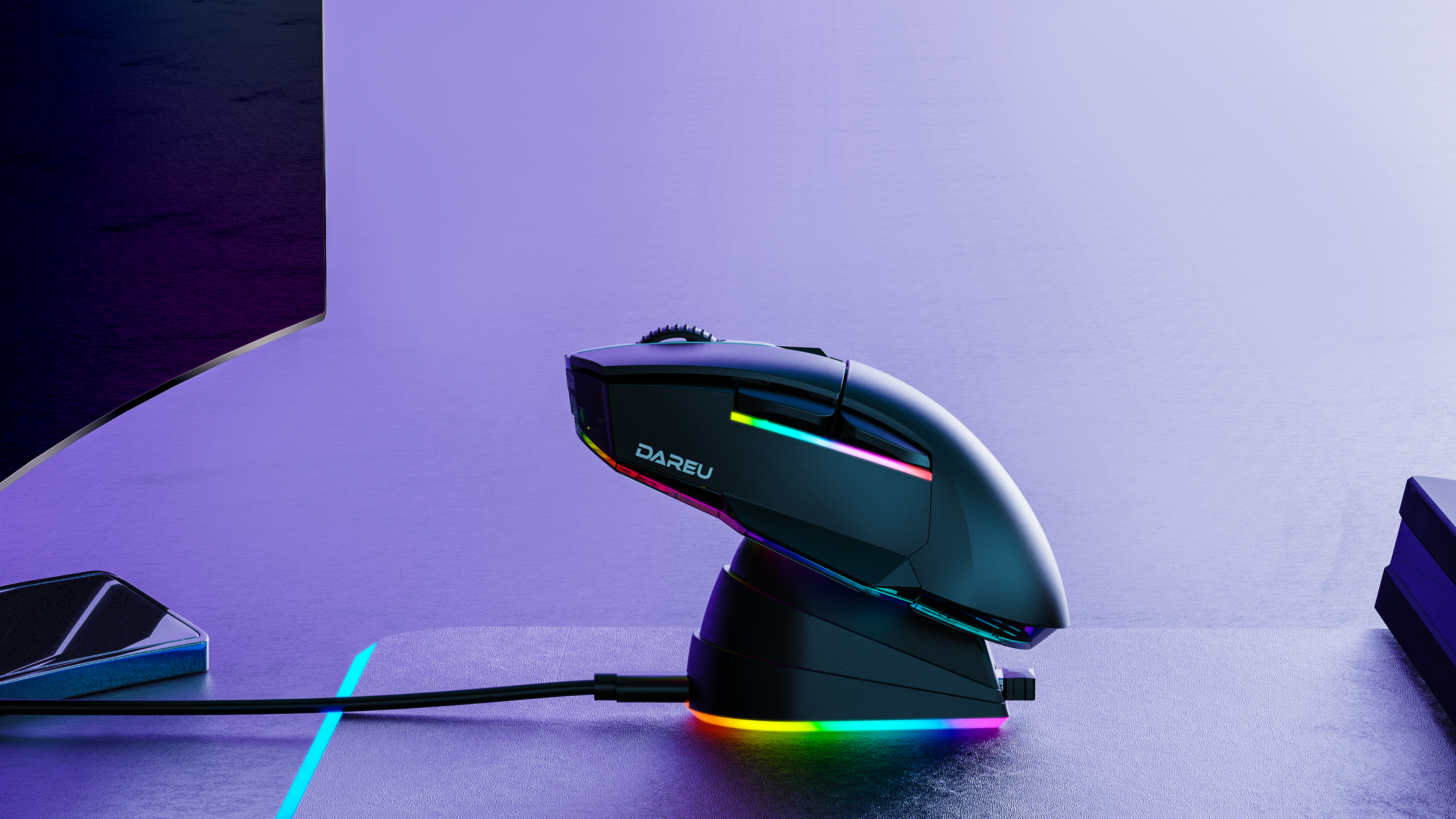 Daryou，Gaming Mouse，Bluetooth Mouse ，RGB，transparent，Wireless mouse，