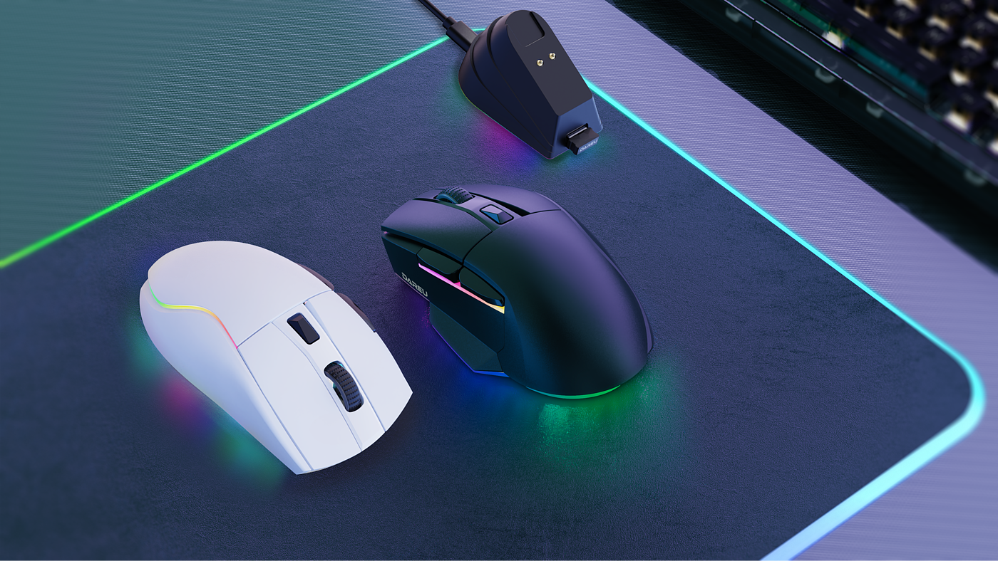 Daryou，Gaming Mouse，Bluetooth Mouse ，RGB，transparent，Wireless mouse，