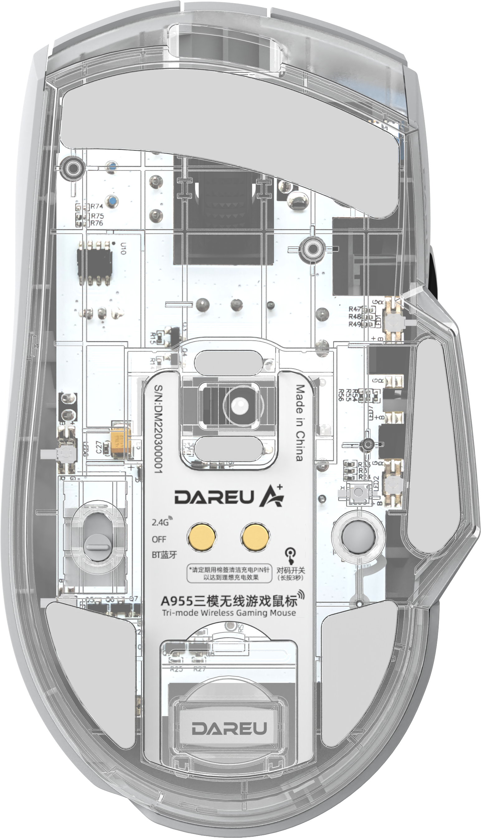 Daryou，Gaming Mouse，Bluetooth Mouse ，RGB，transparent，Wireless mouse，