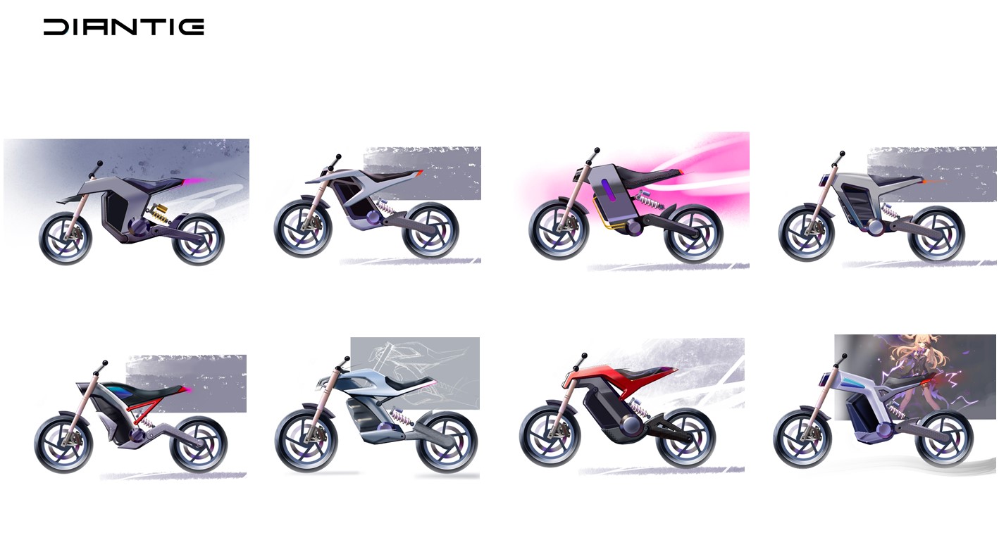 Electric motorcycle，Electric motorcycle，Design hand drawn，Design hand drawn，Point iron design，original，Point iron design，original，