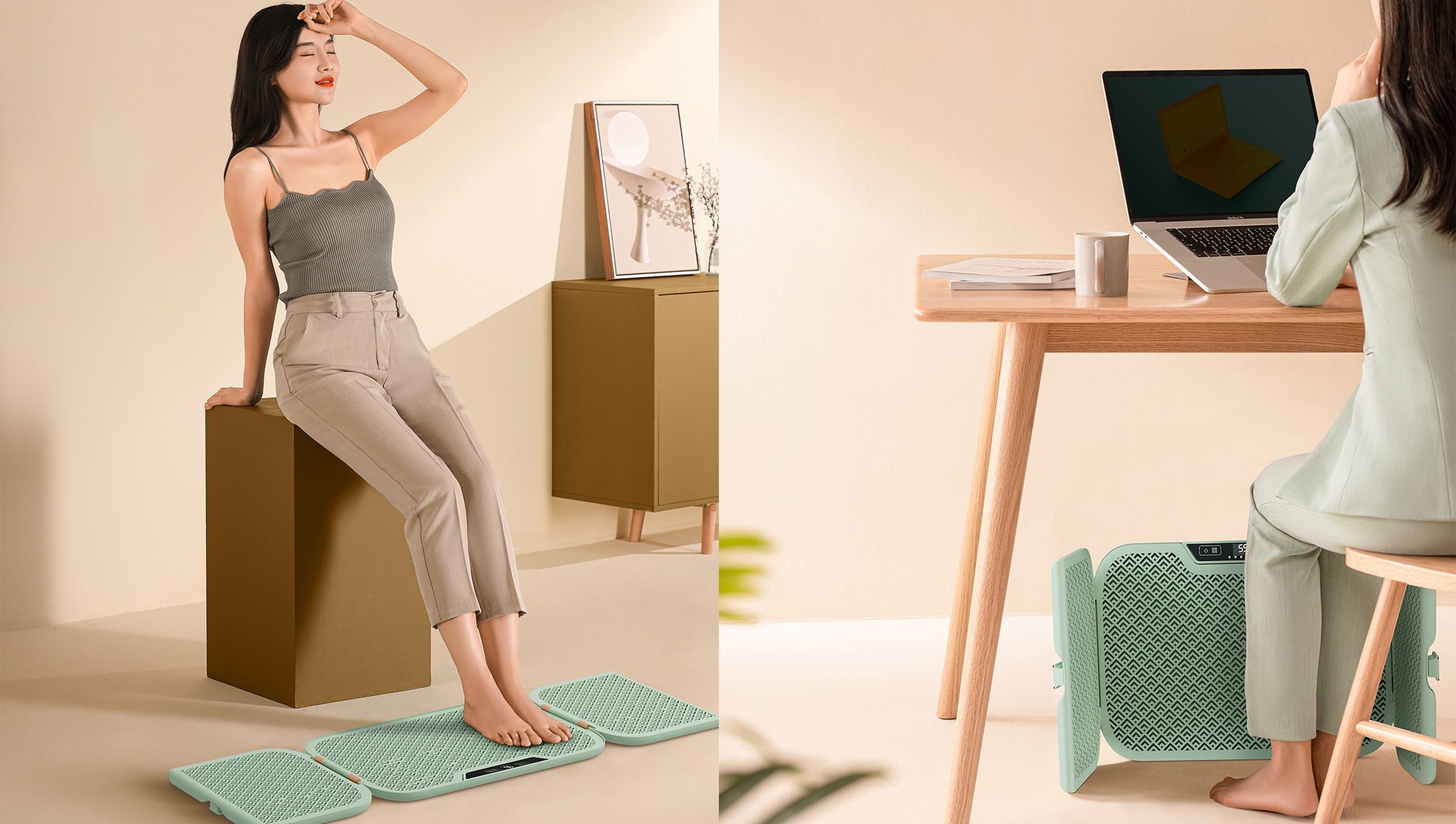 Foot warmer, electric heater, foot massage,，