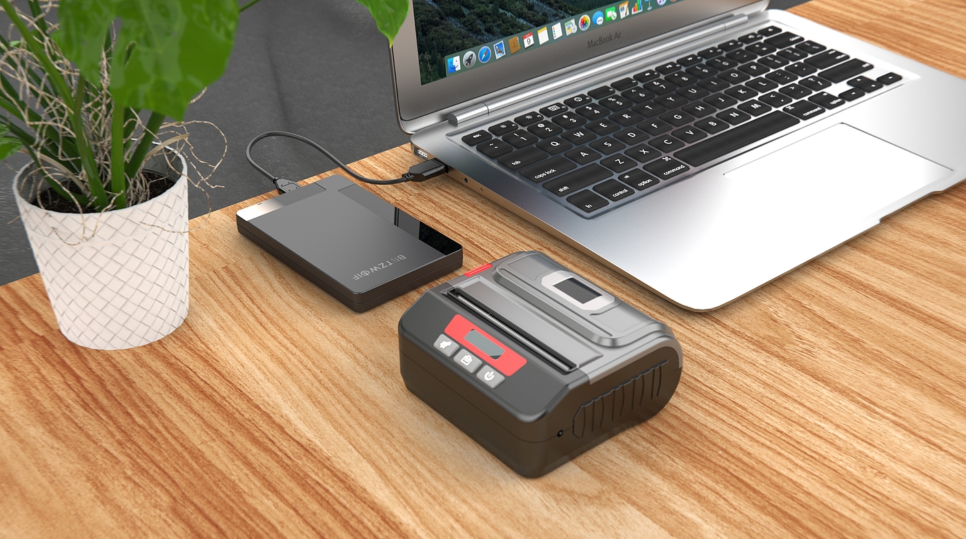 industrial design，Desktop level，receipt printer，