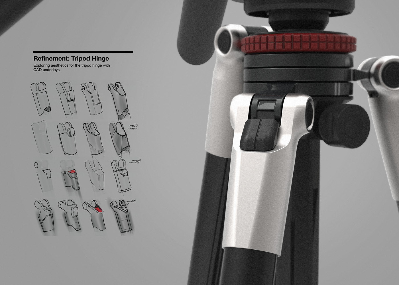 industrial design，product design，Design process，Hand drawn sketch，tripod，camera，parts，