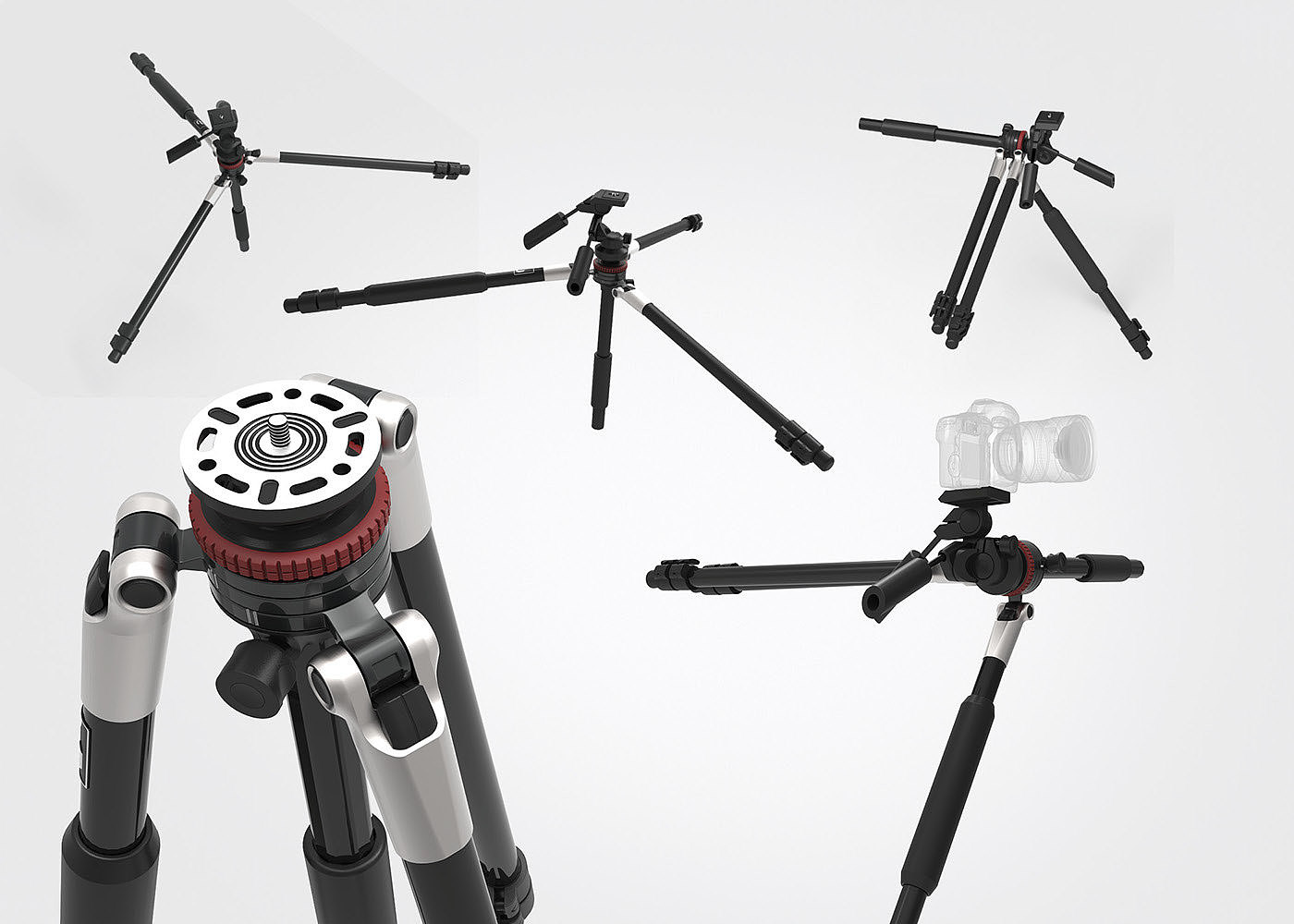 industrial design，product design，Design process，Hand drawn sketch，tripod，camera，parts，