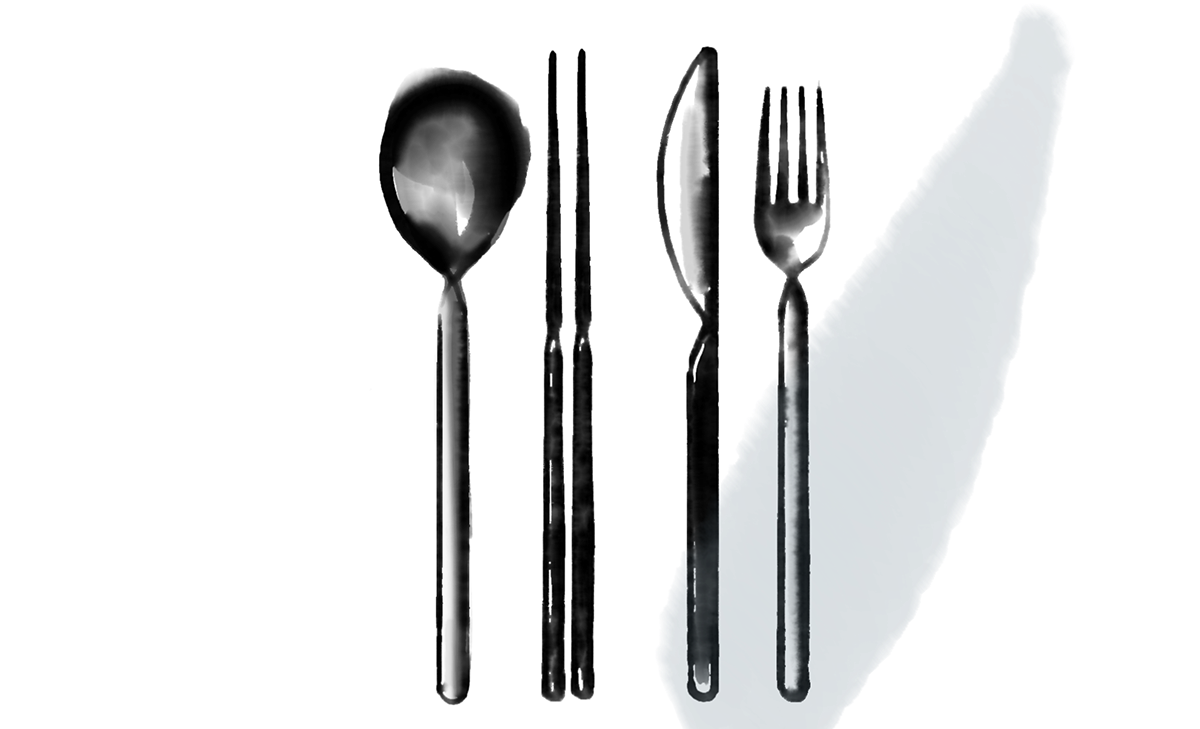 tableware，knife，fork，soup spoon，product design，Appearance design，