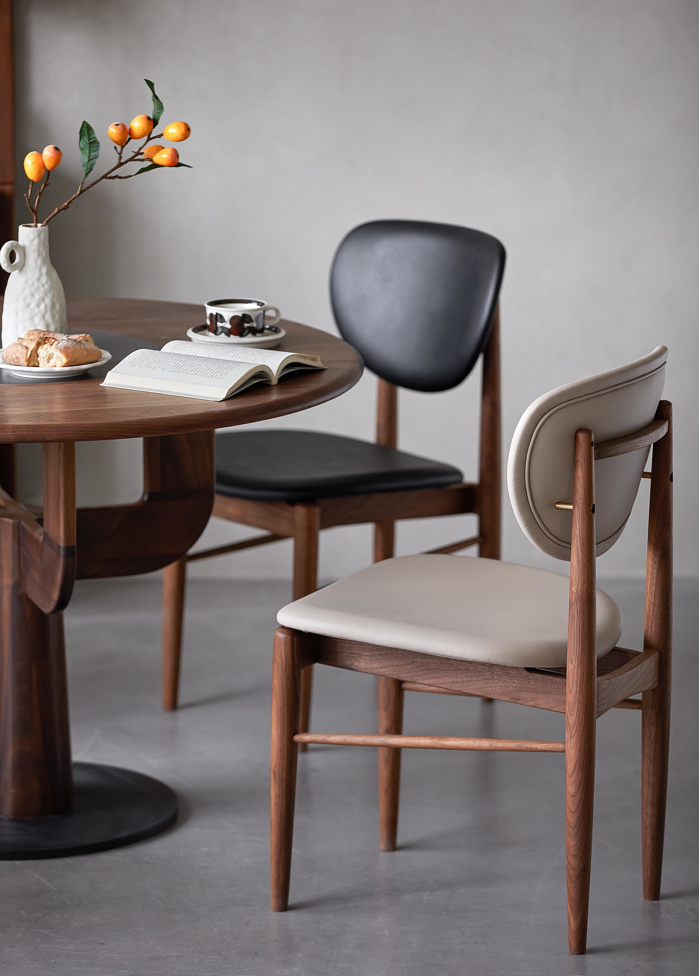 家具设计，北美黑胡桃木，餐椅，椅子，