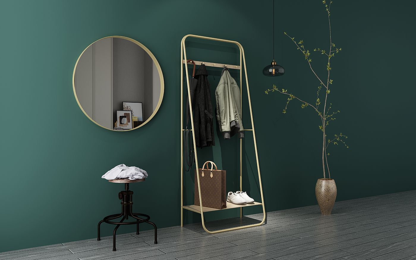 Whole body mirror，Full-length mirror，Render，3dmax modeling，Cosmetic mirror，Mirror design，product design，product development ，