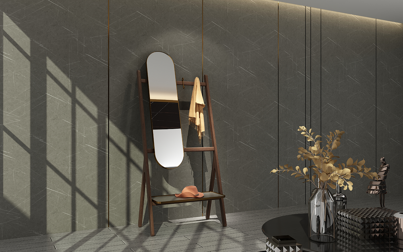 Whole body mirror，Full-length mirror，Render，3dmax modeling，Cosmetic mirror，Mirror design，product design，product development ，