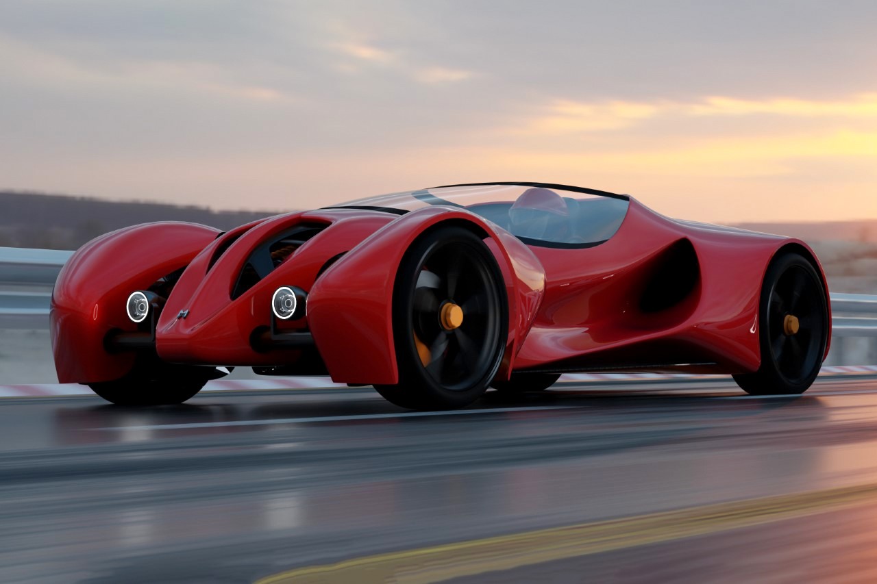 Traroca V1，racing，industrial design，Futurist，