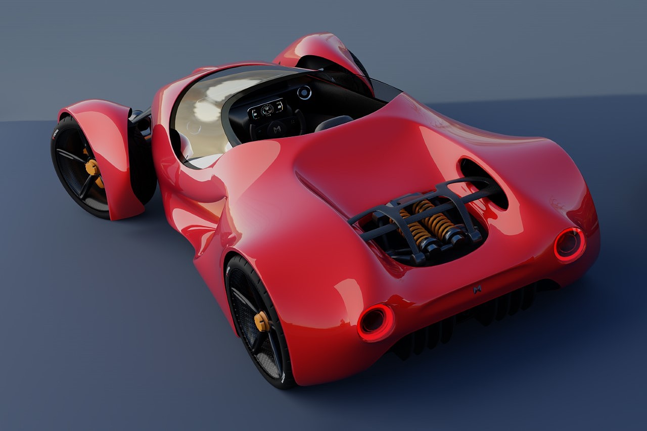 Traroca V1，赛车，工业设计，未来派，