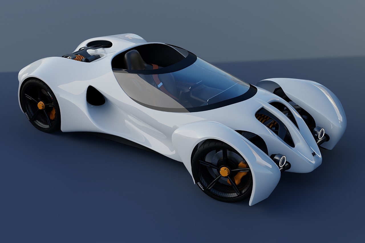 Traroca V1，赛车，工业设计，未来派，