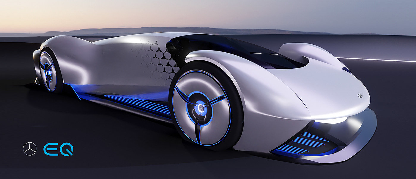 梅赛德斯-EQ，汽车，工业设计，未来，3d，